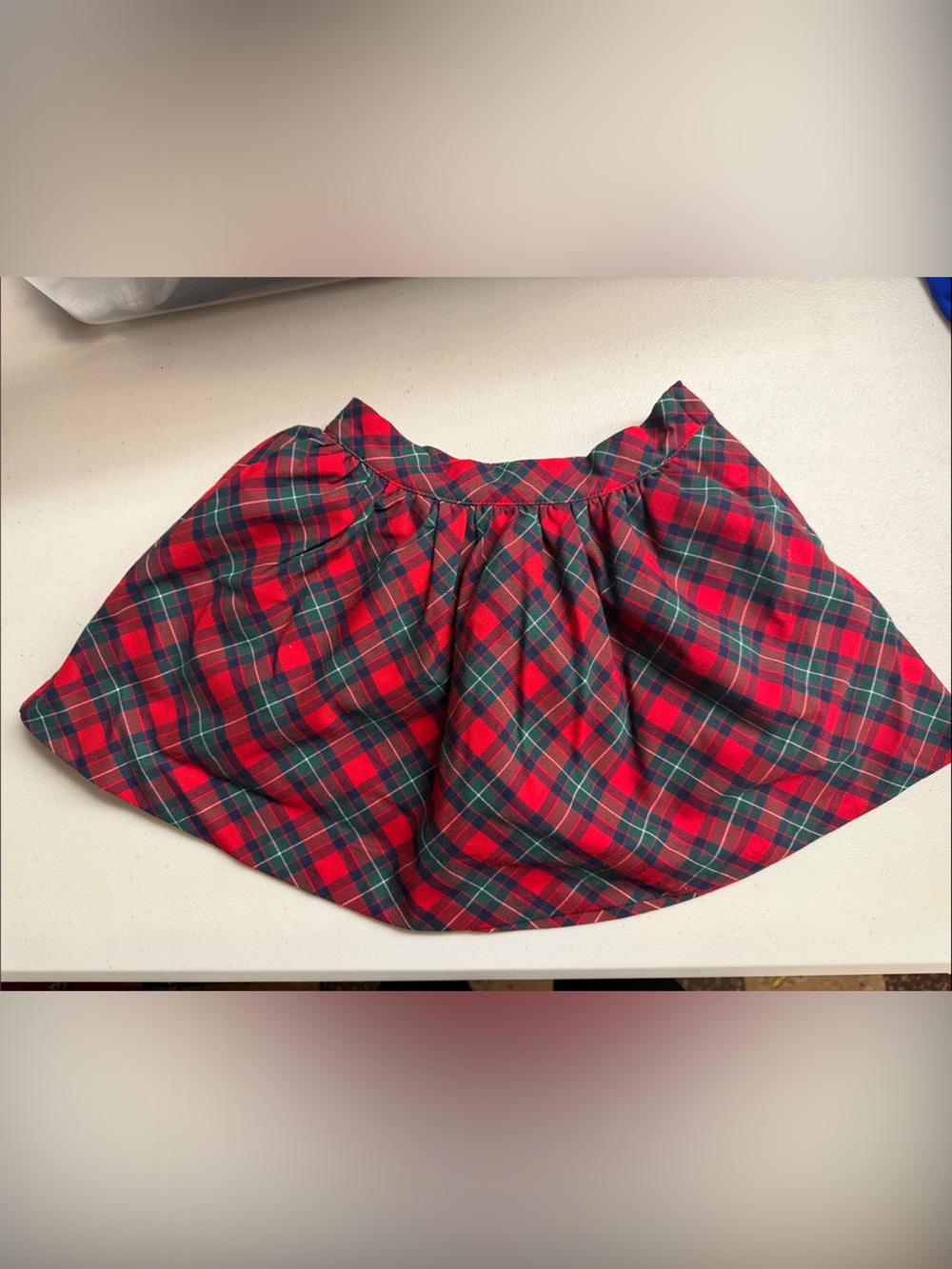 Janie and Jack Red and Green Plaid Circle Skirt